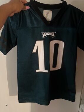 NFL Eagles Kids #10 Dark Green Football Jersey with White Numbers